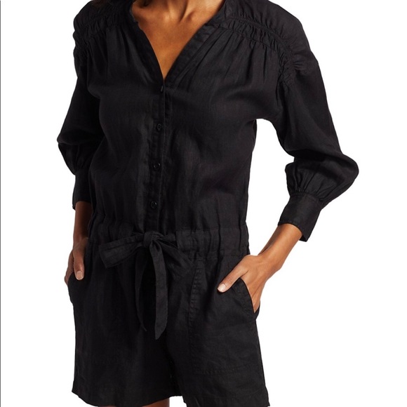 Joie Bosworth Linen Romper black size large - Picture 3 of 12